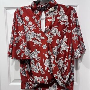 Floral Red Women's Top